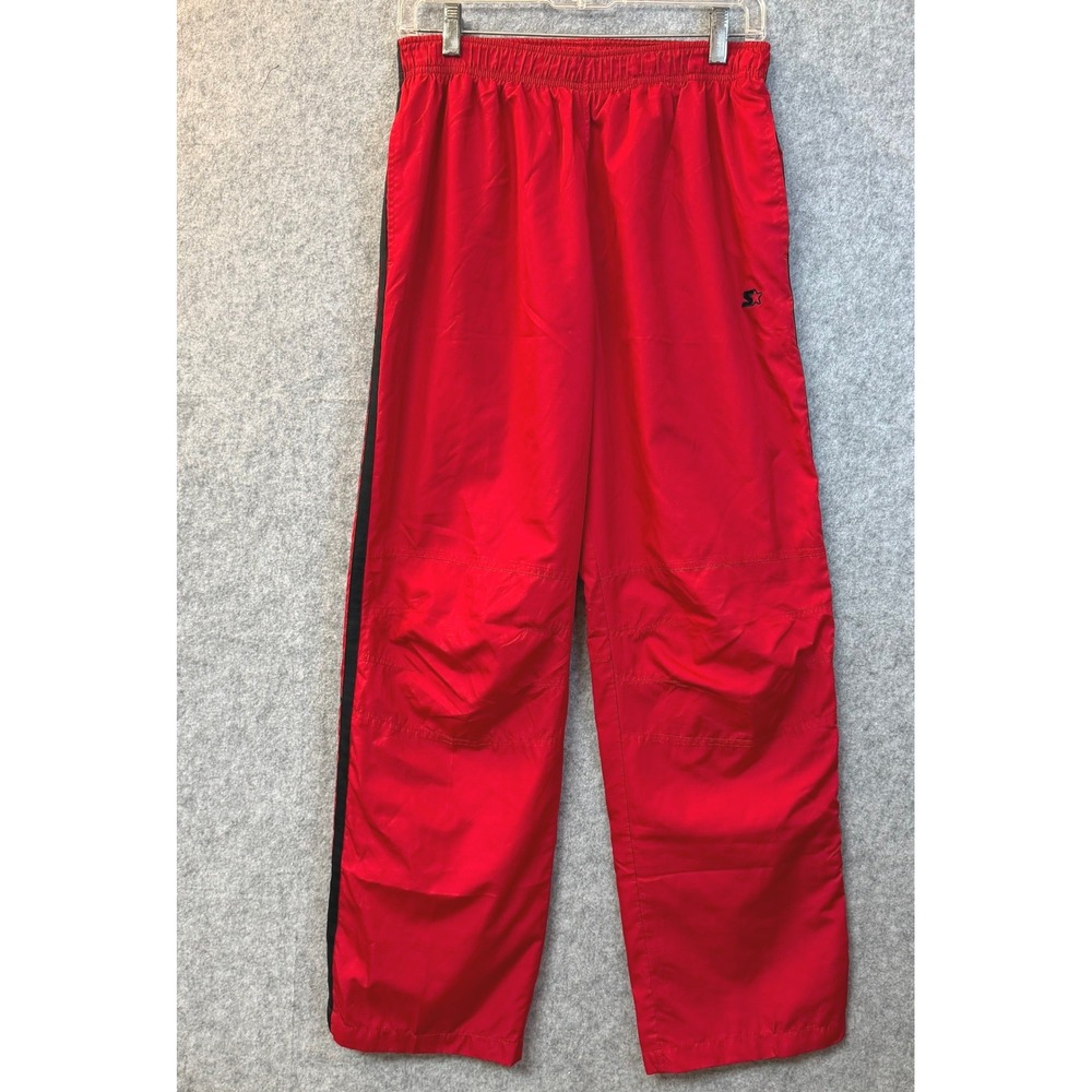 Starter Kids Red Black Stripe Track Pants Mesh Lined Windbreaker Size 2XL 18